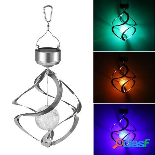 Luz solar Espiral Spinner Campana de viento solar LED Cambio