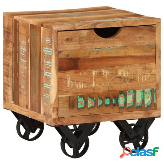 Mesa auxiliar de madera maciza reciclada 40x40x45 cm