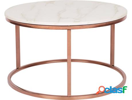 Mesa de Centro Coral (Blanco - Acero Inoxidable -70x70x43