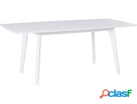 Mesa de Comedor BELIANI Sanford Extensível (Blanco - MDF