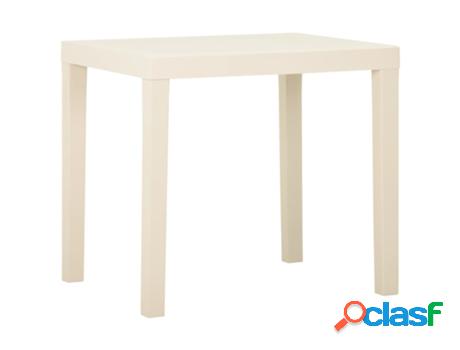 Mesa de Jardín VIDAXL De Plástico Blanca 79X65X72 Cm