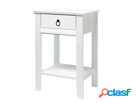 Mesita De Noche Scandi (Blanco - Madera - 46x35,5x70 cm)