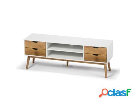 Mueble de TV FORNOR Wita (140x40x52 cm - Madera - Blanco)