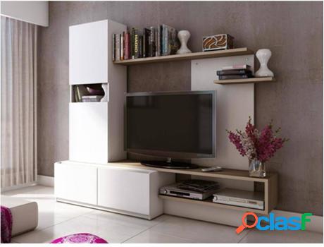 Mueble de TV VENTA-UNICA Rodrigo (Beis, Blanco - Madera -