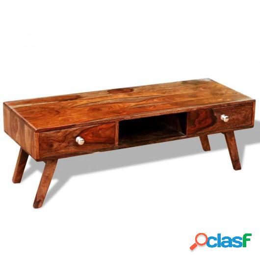 Mueble de TV aparador 2 cajones vintage 40 cm sheesham
