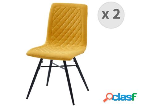 Oxford-Silla Industrial Tela Amarillo Oscuro Patas Negras