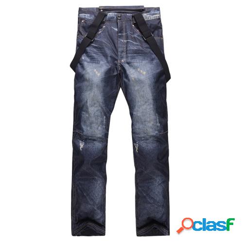 Pantalones de babero de esquí para hombre Pantalones de