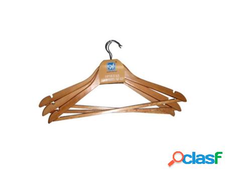 Perchas madera con antideslizante pack 3