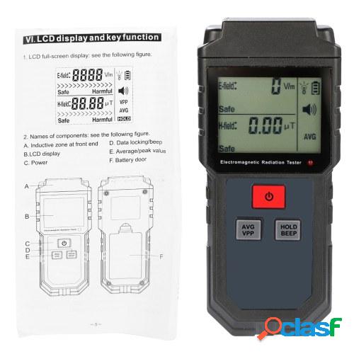 Probador de radiación electromagnética LCD digital