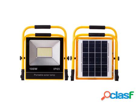 Proyector LED Solar 100W 6500K Panel: 6V/12W Batería: