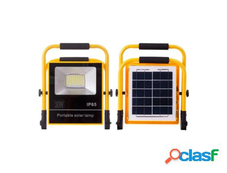 Proyector LED Solar 30W 6500K Panel: 6V/9W Batería: