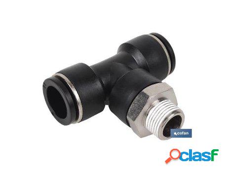 Racor roscado plastico t, t-4, r-1/4 caja 5 unid.