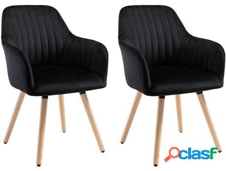 Silla VENTA-UNICA Eleana (Negro - Tejido, Metal - 85x56x58