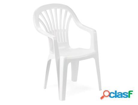 Silla resina monoblock respaldo alto blanco zena