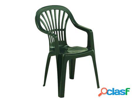 Silla resina monoblock respaldo alto verde zena