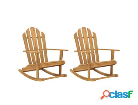 Sillas VIDAXL mecedoras Adirondack 2 unidades