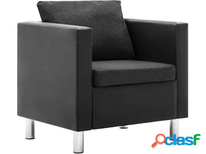 Sillón VIDAXL cuero artificial negro y gris oscuro