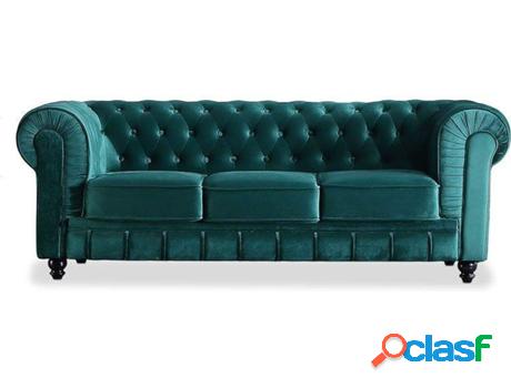 Sofá ADEC 3 Plazas (Velvet Verde - Tejido - 211 x 75 x 84