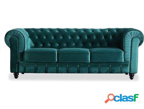 Sofá ADEC 3 Plazas (Velvet Verde - Tejido - 211 x 75 x 84