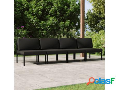 Sofá VIDAXL de jardín de 4 plazas con cojines Antracita