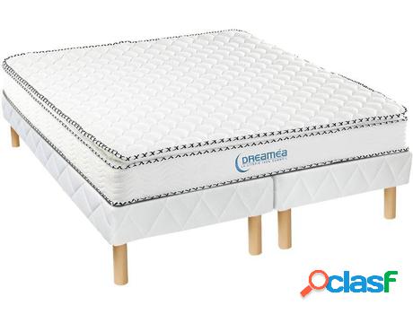 Somier + Colchón DREAMEA Altier (Blanco - Madera - 180x200