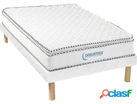 Somier + Colchón DREAMEA Altier (Tejido y Madera - Blanco -