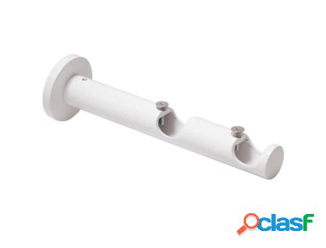 Soporte zirconio doble para barras ø 20 mm. acabado blanco