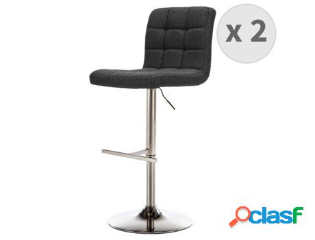 Square Nox-Taburete De Bar Ajustable Tela Gris Oscuro Y