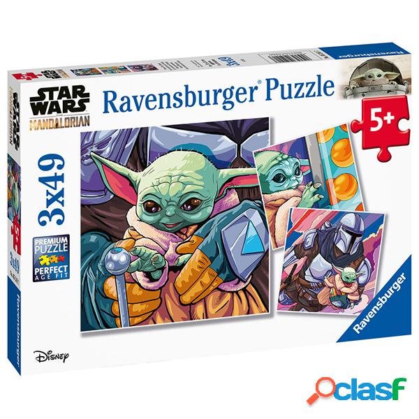 Star Wars Puzzle 3x49p Mandalorian Bebe Yoda
