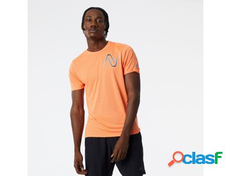 T-shirt NEW BALANCE Impact Run (L - Laranja)