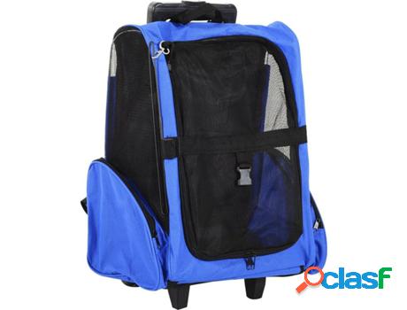 Transportín para Perros y Gatos PAWHUT 4 Ruedas (Azul -