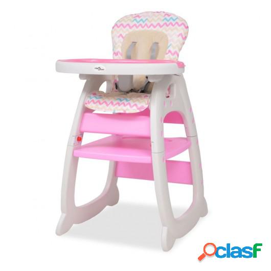 Trona convertible 3 en 1 con mesa rosa