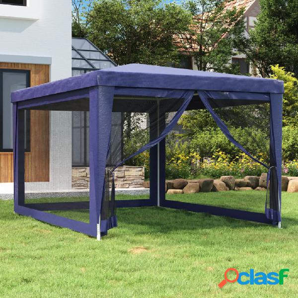 vidaXL Carpa para fiestas con 4 paredes de malla HDPE azul