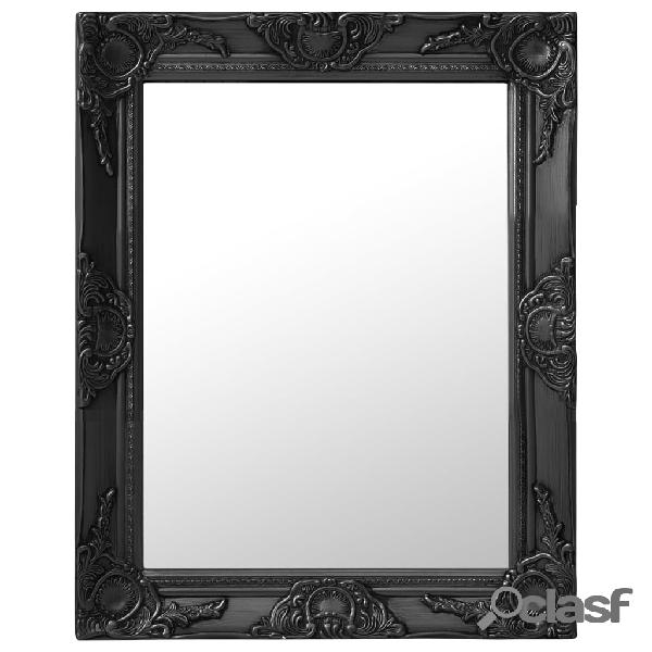 vidaXL Espejo de pared estilo barroco negro 50x60 cm