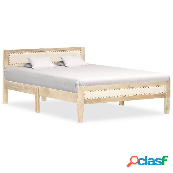 vidaXL Estructura de cama de madera maciza de mango 120 cm