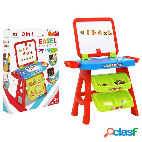 vidaXL Juego de aprendizaje y caballete para niños 3-1