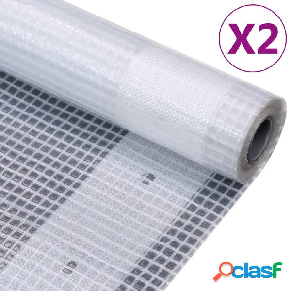 vidaXL Lonas de leno 2 unidades 260 g/m² 2x20 m blanca