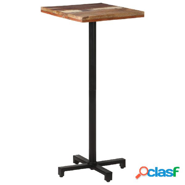 vidaXL Mesa de bistró cuadrada madera maciza reciclada