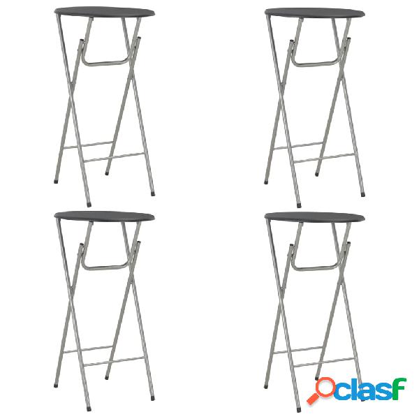 vidaXL Mesas altas de cocina 4 unidades MDF negro 60x112 cm