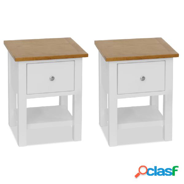 vidaXL Mesitas de noche 2 unidades madera maciza de roble