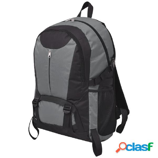 vidaXL Mochila de senderismo 40 L negro y gris