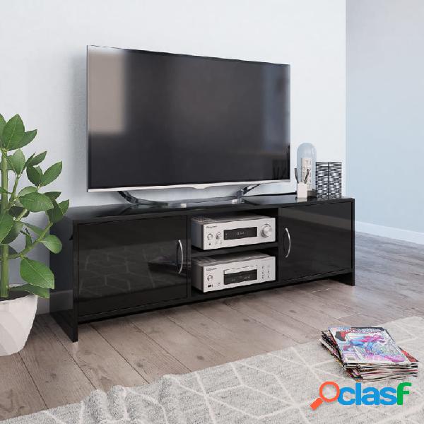 vidaXL Mueble de TV de aglomerado negro brillante