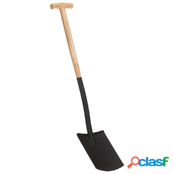 vidaXL Pala de jardín con agarre en T acero y madera dura