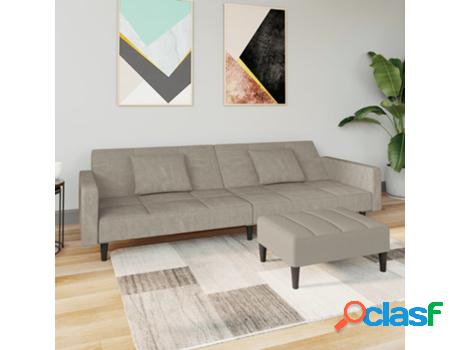 vidaXL Sofá cama de 2 plazas 2 cojines y reposapiés