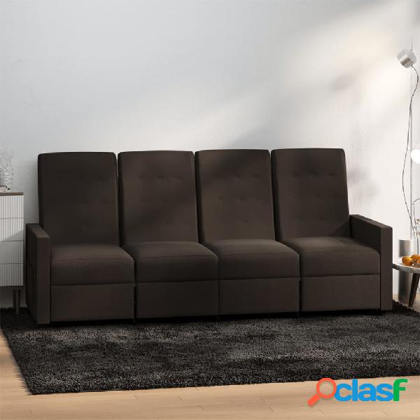 vidaXL Sofá reclinable de 4 plazas de tela marrón