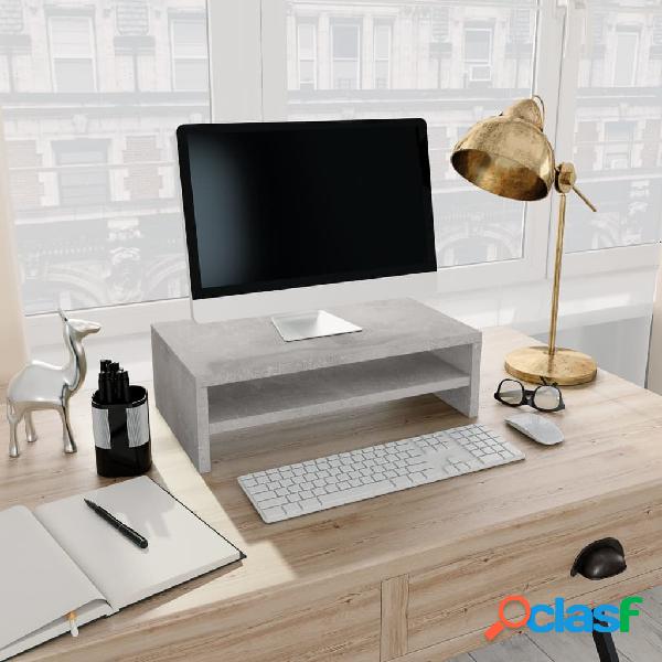 vidaXL Soporte para pantalla de aglomerado gris hormigón