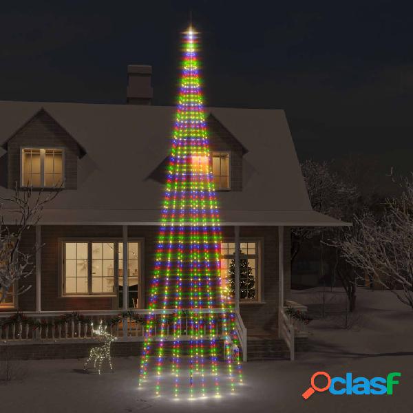 vidaXL Árbol de Navidad en asta de bandera 1134 LED de