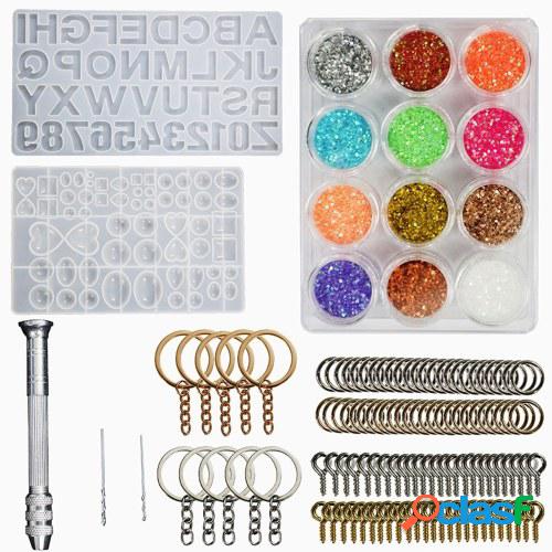 127 piezas DIY alfabeto resina moldes de fundición números