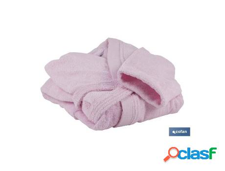 Albornoz rosa claro gr.500/m2 modelo flor talla s