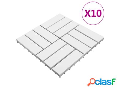 Baldosas de Terraza VIDAXL 10 Unidades Blanco Madera Acacia